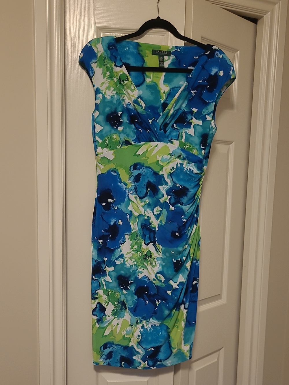 Ralph Lauren Blue & Green Floral Midi Dress